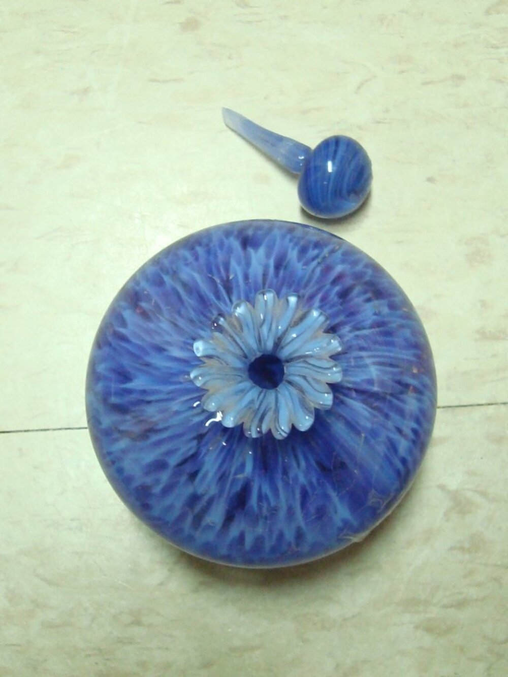 2 VINTAGE BLUE SMALL ART GLASS BOTTLE,GOOD CONDITION.